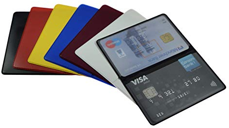 orgaexpert EC Kartenhülle Mappe für 2 Karten Ausweisetui Visitenkartenetui Mäppchen Schutzhülle Bus-Bahnticket Fahrkarte Impfkarte (Blau)