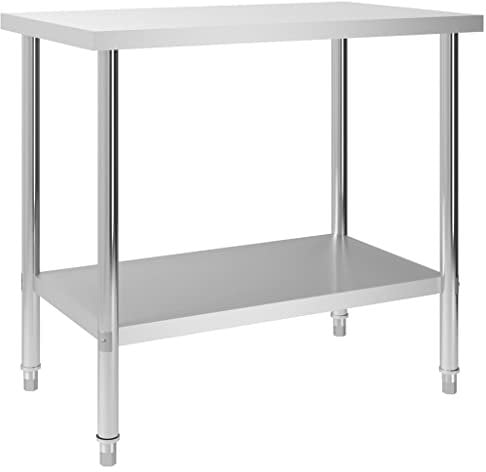 vidaXL Küche Arbeitstisch Verstellbare Füße Gastronomie Gastro Edelstahltisch Küchentisch Zerlegetisch Tisch 100x60x85cm Edelstahl