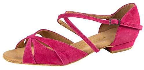 Rummos Damen Tanzschuhe Lola - Nubuck Fuchsia - Medium (Normal) - 2 cm Block - EUR 37