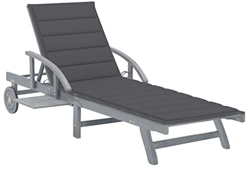 vidaXL Sonnenliege mit Auflage Akazie Massivholz