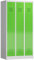 Lüllmann 3er Spind Spint komplett montiert Umkleide Stahl Kleiderspind 180x87x50cm Gaderobenschrank (RAL 7035/6018 lichtgrau/gelbgrün)