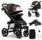Lionelo Annet passeggino leggero pieghevole per bambini fino 48mesi o 22kg, regorabile, con posizione sdraiata, Ruote EVA 28cm Cappottina XXL Zanzariera Coprigambe Portabibite, LOVIN