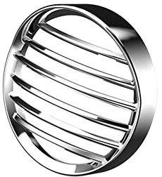 Asudaro Motorrad Scheinwerfergitter, 14 cm/5,5 Zoll Lampen Schirm, Retro Runde Scheinwerfer Gitter, Universal Hauptscheinwerfer Schutzgitter Guard Cover, Silber