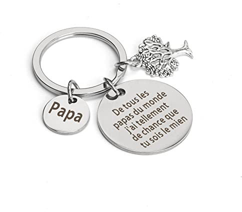 Porte Clef Papa - Cadeau Personnalisé pour Futur et Jeune Papa - Idée Anniversaire Noël Fête des Pères Homme 40 ans 50 ans Original Utile