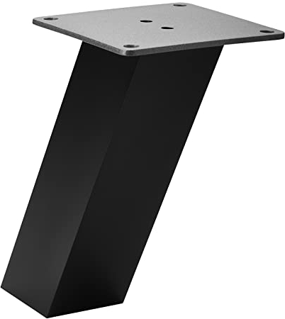 SOTECH Barkonsole OLBIA schräg (50 x 50 mm, Höhe 170 mm, schwarz) Aluminium Thekenfuß für Holzplatten oder Glasplatten