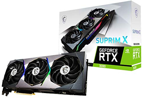 MSI GeForce RTX 3080 SUPRIM X 10G LHR Gaming Graphics Card - 10GB GDDR6X, 1830 MHz, 3x PCI Express Gen 4, 320-bit, 3x DP v 1.4a, HDMI2.1 (Supports 4K) (Renewed)