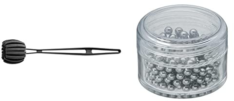 WMF Basic Flaschenbürste lang 41 cm, Reinigungsbürste mit 6 weichen Reinigungsschwämmen, 20 x 20 x 30 cm & Basic Reinigungsperlen Cromargan Edelstahl, zur Reinigungen für Karaffen, Dekanter