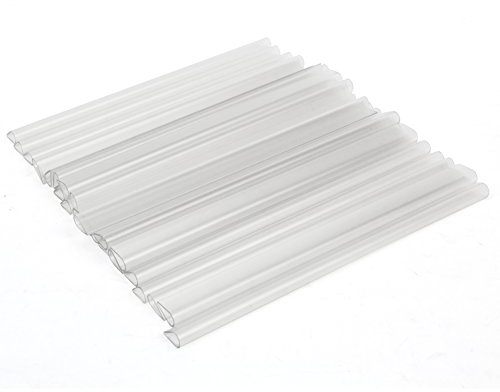 Meisax 48 Stück PVC Befestigungsclips Sichtschutz 190×15mm Sichtschutzstreifen Clips, Universal Klemmschienen für Sichtschutzstreifen, Doppelstabmattenzaun Sichtschutz Klemmstreifen, Transparent