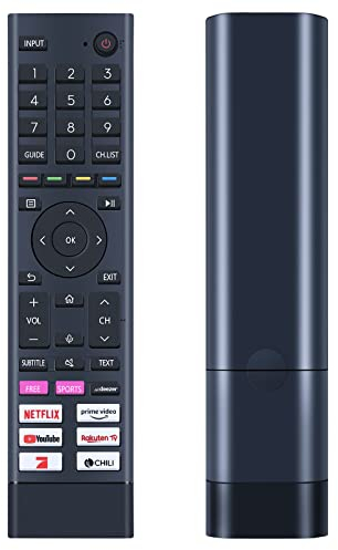 GOUYESHO ERF3I80H Télécommande vocale de Rechange pour téléviseur Hisense QLED 4K 43E7HQ ERF3I80H ERF3I80H0012 ERF3I80H-0012 43A67H 43A6FG 55A6FG 58A6GG 70A6FG 75A6GG G Voice télécommande