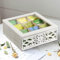 JAZUIHA Vintage Teebox - Teebeutel Aufbewahrungsbox aus Holz - Teebeutelbox mit Sichtfenster - Teekiste 9 Fächer - Shabby Weiß Teeaufbewahrung Teebeutelspender - Geschenk für sie