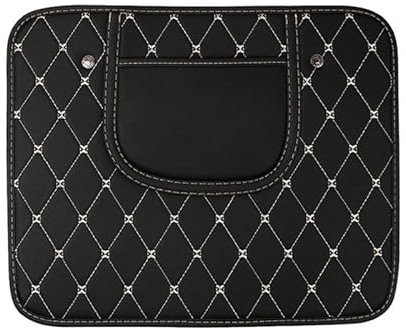 THOMIX 2 Stück Auto Rücksitz Anti Kick Pad für Mercedes Benz GLC 200 200d 220d 260 300, Wasserdicht Leder Rückenlehne Anti-Kick Pads Autositz Rückenlehnenschutz Mit Taschen,Short-Black