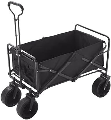 DRMEE Bollerwagen Outdoor Folding Utility Wagon Offroad Folding Trolley Gartentransport Bollerwagen Für Alle Oberflächen Gartenanhänger