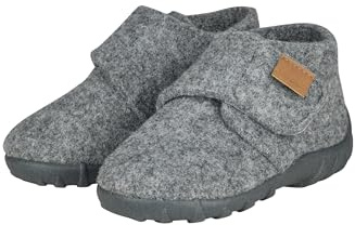 Sterntaler Hausschuhe uni - Unisex Hausschuhe aus Wollfilz - Baby und Kinder Hüttenschuh mit rutschfester Sohle - Kindergarten Pantoffeln mit Klettverschluss