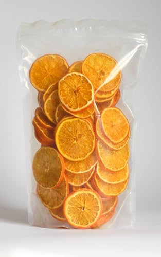 NARANJA en Rodajas Deshidratada al vacío (calidad de liofilizado) QISU (200 GR) | Para Repostería, Cócteles, Bebidas Calientes (té, glühwein) o como Snack! | Sin azúcares añadidos