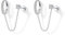 Kenivira Silver Stud Earrings for Women Chain Earrings with Cubic Zirconia Hoop Piercing Dangle Chain Earrings