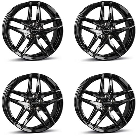 4x Borbet Felgen Z 7.5x17 ET38 5x112 black glossy kompatibel mit Audi A4 A6