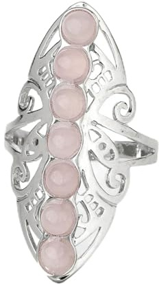 XJruixi Chakra Pietra Perlina Anelli Dito Reiki Equilibrio Meditazione Punto di Guarigione Fascino Regolabile Yoga Hollow Fiore Donne Anello