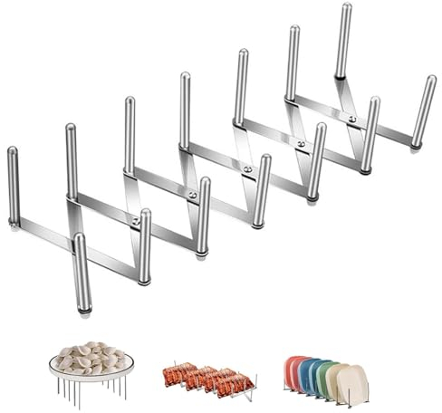 Koomuao Deckelhalter Rippchenhalter aus Edelstahl,Topfdeckelhalter Schublade,Spareribs Halter, Multifunktionales Aufbewahrung Organizer für Pfannen, Töpfe, Deckel, spülmaschinengeeignet