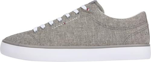 Tommy Hilfiger Herren Vulcanized Sneaker Core Chambray Low Top, Mehrfarbig (Pewter Grey), 46