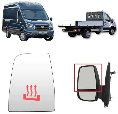 ALIGOPARTS LINKS Oberes Beheiztes Außenspiegelglas für Fahrerseite Ford Transit MK8 (2014+) | OEM BK31-17K741-BA, 1823986 | Direkt Ersatz (Links Oben, Beheizt)