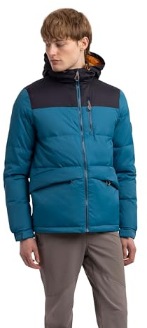 Trespass Herren Daunenjacke Erris - Kapuze, gepolstert, leicht, mit Kapuze, 1 Brusttasche mit Reißverschluss, 2 untere Reißverschlusstaschen, Ärmel- und Saumversteller, Powerfill 700