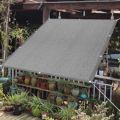 Tenda a Vela Traspirante 300 x 500 cm Rettangolare 98% Anti-Uv Traspirante Vele Parasole Installazione Facile per Esterno, Giardino, Terrazza, Piscina, Grigio Chiaro