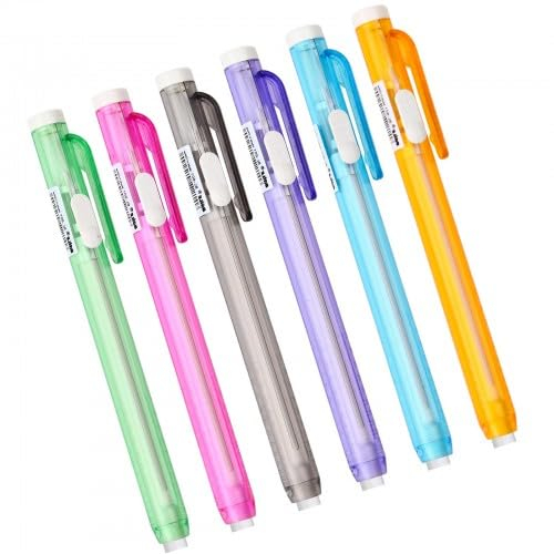 Gomma Matita 6 Pezzi Gomma Da Cancellare Set Di Gomma Retrattile E Portatile, Gomma Per Bambini E Studenti, Ideale Per Disegnare E Scrivere, 6 Colori
