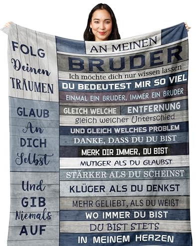 Yesbird Bruder Geschenk, Geschenk für Bruder zum Geburtstag, Geschenke von Schwester für Mann, Geburtstag/Weihnachten Decke 200X150CM