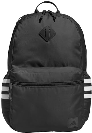 adidas 3-Stripe Classic Backpack for Men and Women, Bag with Laptop Sleeve, Black/5.0, One Size
