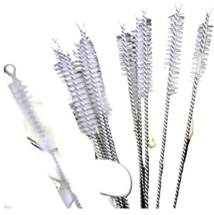 10Pcs/Set Stainless Soft Hair Suction Glass Tube Cleaner Brushes Tools Fish Tank Straw Bottle Cleaning Brush