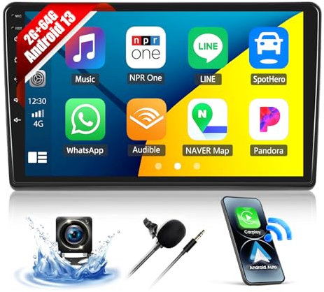 CAMECHO 2+64G 9 Autoradio für FIAT Ducato/Peugeot Boxer/Citroen Jumper 2011-2022, Android 13 HD Touchscreen Wireless Carplay Android Auto Radio mit Bluetooth WiFi GPS FM/RDS +Canbus Rückfahrkamera