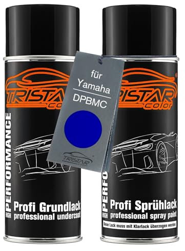 TRISTARcolor Motorradlack Spraydosen Set für Yamaha DPBMC Deep Purple Blue Perl Grundlack Basislack Sprühdose 400ml