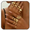 XSDSLS 16 Stück Gold Ringe für Damen Chunky Rings Klobige Ringe Knuckle Ringe Offene Verstellbarer Ring Stapelbare Fingerring Gold Chunky Dome Ring Dicke Offene Ringe Set Stapel Ringe für Frauen