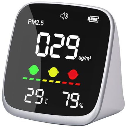 Luftqualitätsmonitor, Hochgenauer Luftqualitätstester PM2.5 Temperatur-Feuchtigkeitsdetektor Daten Zur Luftverschmutzung in Innenräumen, Messgeräte für die Luftqualität in