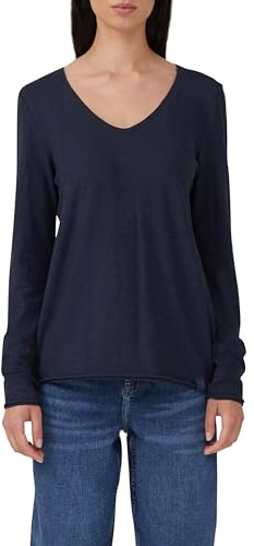 s.Oliver Jersey-Shirt mit V-Ausschnitt und Rollsaum