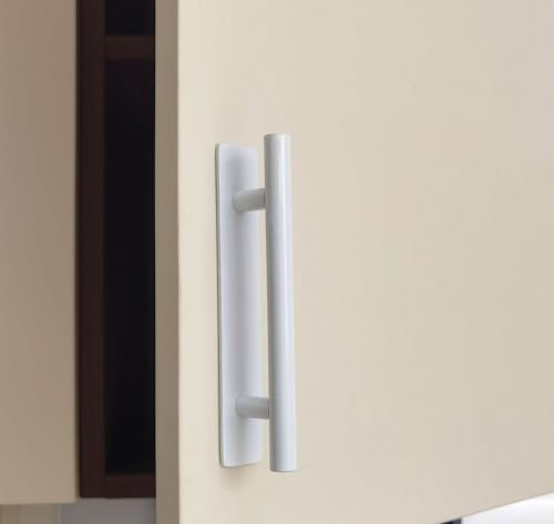 SSYR&P 2 Pièces Poignée de Meuble Autocollante, Acier Inoxydable Massif, sans perçage pour armoire, cuisine, porte coulissante, porte de balcon,tiroir,réfrigérateur,150 x 25 mm (2, Blanc, 150mm)