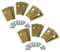vhbw 18x Ersatz-Messer kompatibel mit Texas RMX500, RMX1000, RMX2000, RMX1600 Rasenmäher - Ersatzklinge Gold, Stahl (Titanbeschichtung)