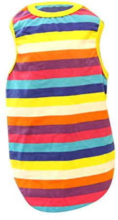 iplusmile Weste Hund Bunte Bedruckte Mit Regenbogenstreifen Haustierweste Aus Baumwolle Langlebig Sicher Bequem Ausziehbar Für Partys Alltag