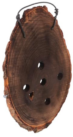 ibasenice Maceta Colgante De Madera Natural para Orquídeas y Suculentas Decoración Rústica Fácil