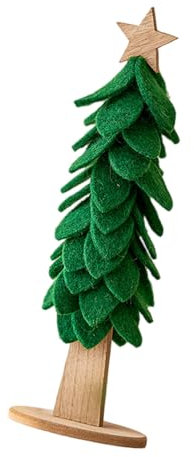 Árbol de Navidad grande de fieltro verde fácil de montar, decoración de escritorio para el hogar y la oficina, festividades
