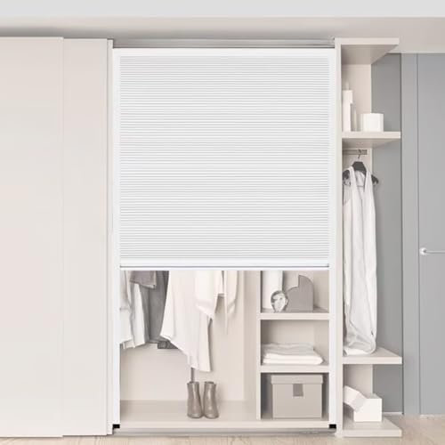 Porte Coulissante Accordéon Pliante Portes Accordéon Blanches Pour Armoire, Portes Coulissantes À Persiennes Sans Perçage, Panneau Non Tissé En Nid D'abeille Et Cadre En Aluminium, Sur Mesure(WxH 90cm