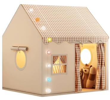 Ergocar Kinderzelt Für drinnen und draußen Zelt Mit Kissen, Lichterkugeln, Wolken und Schmetterlingen. Geeignet für Babys, Kinder, Jungen und Mädchen. Als Geburtstagsgeschenk und Zimmerdekoration
