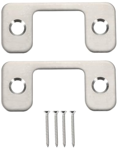 QUARKZMAN Türschloss Schließblech Edelstahl Zarge Schließblech Türverriegelung Schließblech Für Außentür Sicherheitsverstärkung Silber 2 Stück