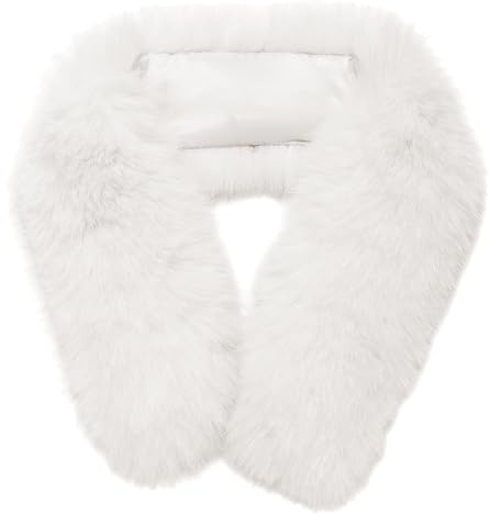 PH PandaHall Faux Fell Kragen Flauschiger Fell Hauben Rand Halswärmer Abnehmbarer Schal Plüsch Halswärmer für Frauen Winter Hauben Ersatz Mantel und Jacken Dekoration Basteln Accessoires 83x13cm