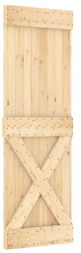 vidaXL Tür NARVIK 70 x 210 cm Massivkiefer (Unbehandelt) Natur