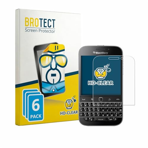 BROTECT 6 Stück Schutzfolie für Blackberry Classic Q20 Displayschutz Folie Made in Germany, Ultra-Klar