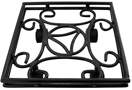 Garden Pride Square Plant Pot Caddy - Heavy Duty Plant Pot Wheels/Plant Pot Mover - Plant Pot Trolley/Plant Pot Dolly (Pack of 2-10 Square (25.5cm))