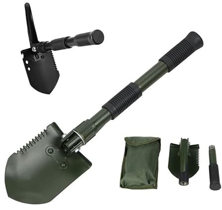 Toasis Camping Shovel Multitool Hand Spade Pickaxe Small Size (Olive)