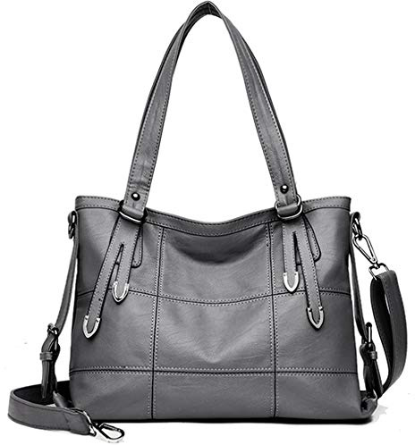 Rullar Klassisch Groß Henkeltaschen Schultertasche Shopper PU Leder Spleiß Umhängetasche Handtasche für Frauen Damen Shoulder Handbag
