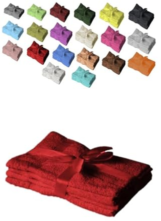 EXKLUSIV HEIMTEXTIL Handtuch 4er Set 50 x 100 cm Rot